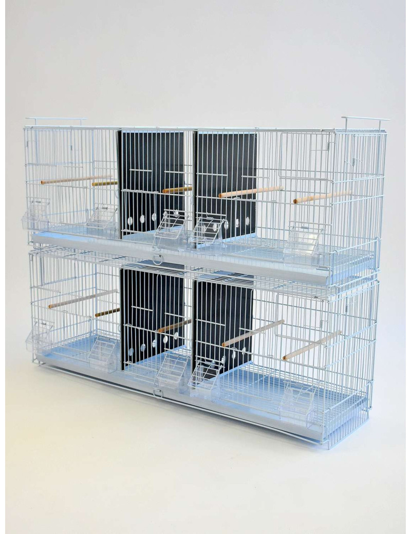 38" Triple-Compartment Stacked Finch Canary Breeding Cage (set of 2 cages)