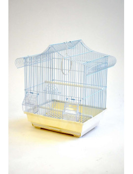 House Roof Style Small Bird Cage with Outside Feeders $62.14