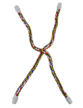 Perchoir pour perroquet en corde de coton Rainbow Cross (moyen)