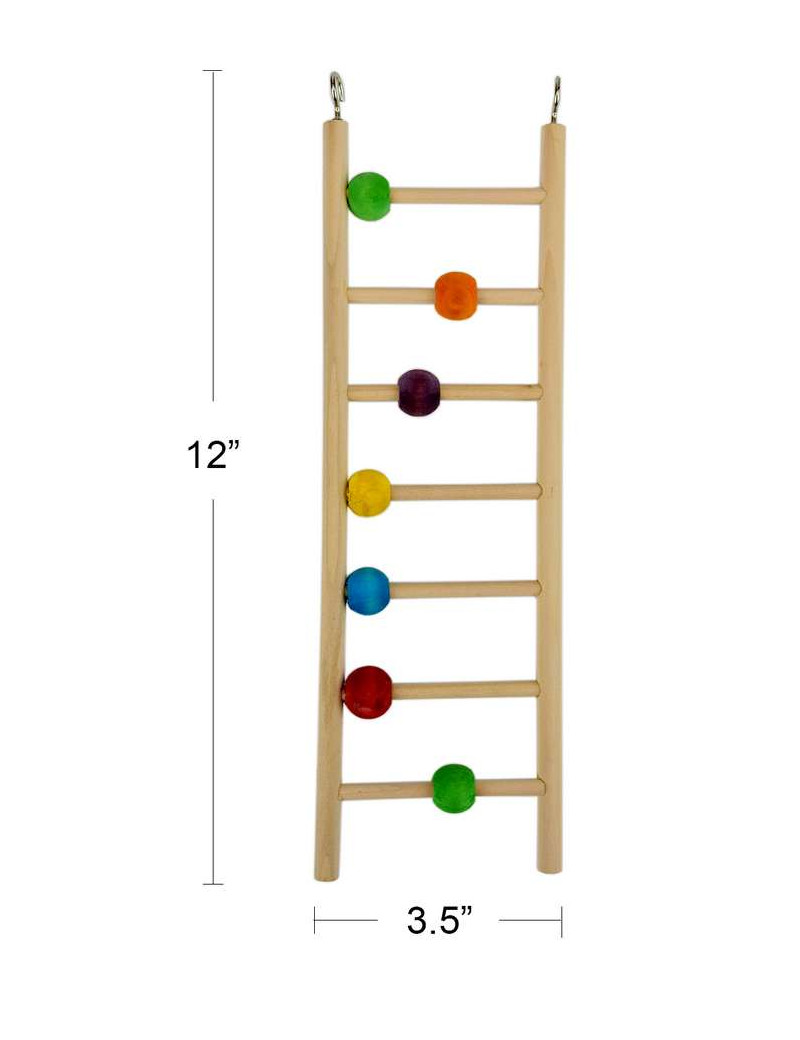 Wooden Bird Ladder with Beads 7 Steps