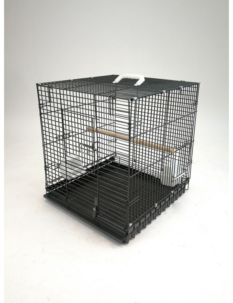 0円 アウトレットセール 特集 2 Color Size: Metal Foldable Bird Parrot Travel Vet Cage with Wooden Perc