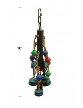 Metal Parrot Toy with Bell and Leather Strips $33.89