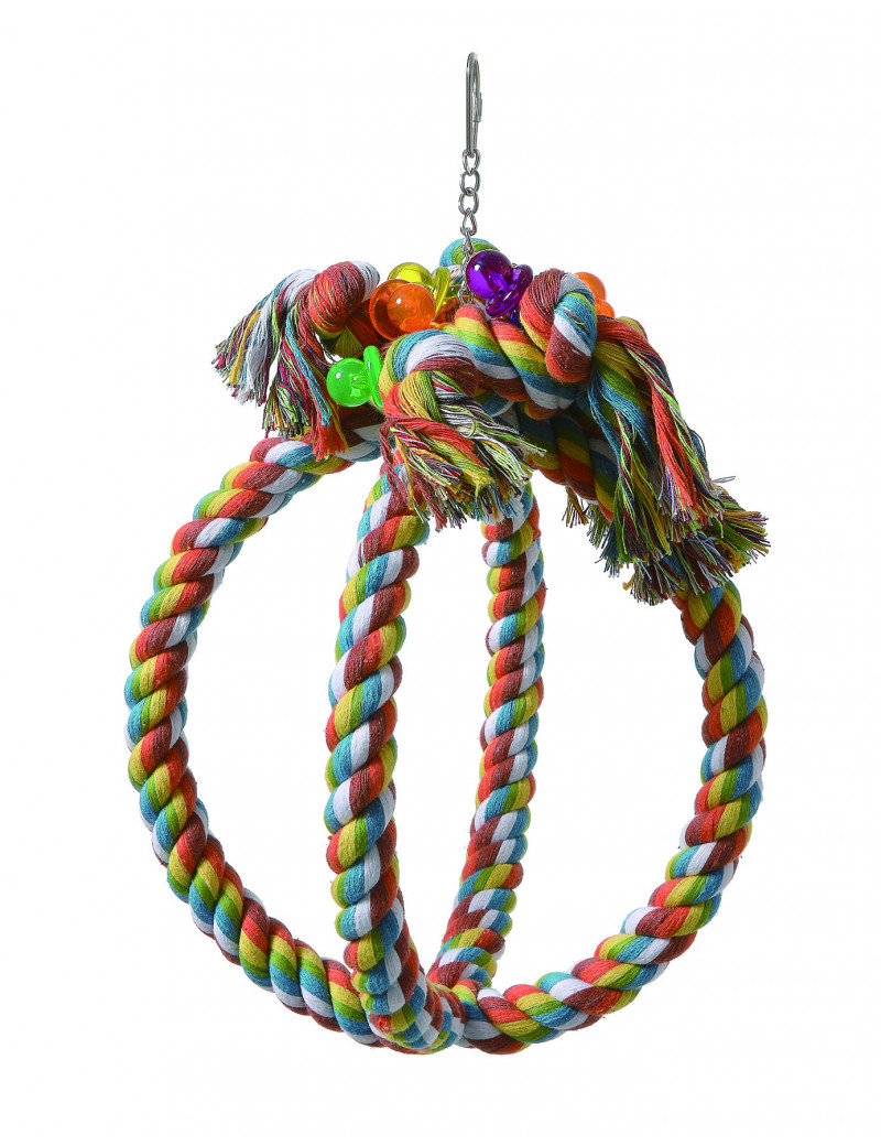 Large Cotton Rope Sphere Parrot Toy Bird Swing $33.89