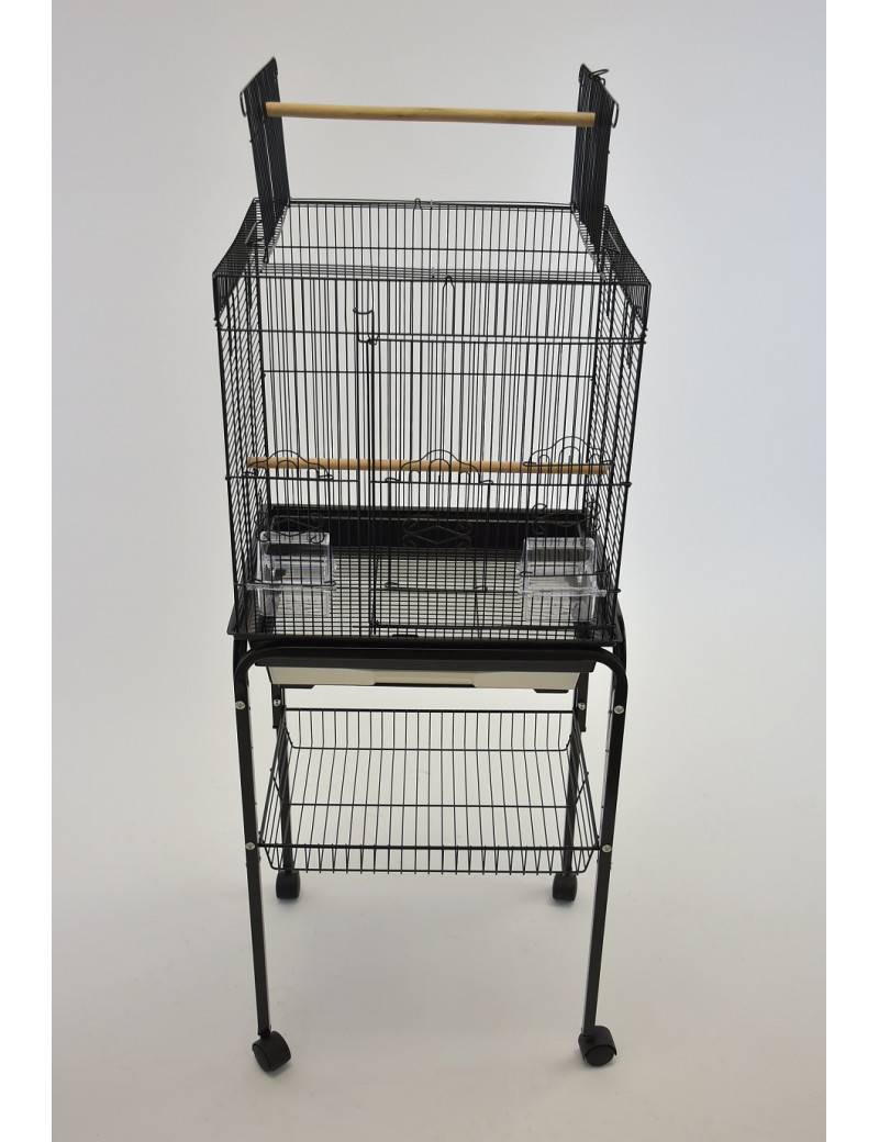 Small Open Top Bird Cage with Rolling Stand