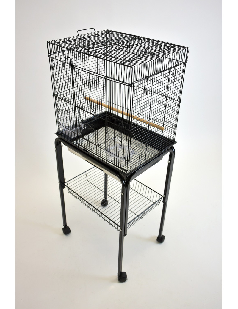 Small Open Top Bird Cage with Rolling Stand