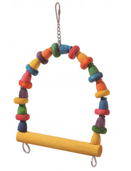 Small Arch Parrot Bird Swing with Wooden Blocks $11.29