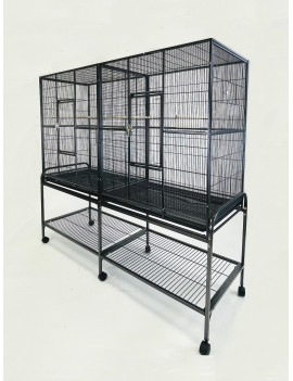 65" Spacious Double Flight Cage with Divider for small Birds and Parrots $778.57