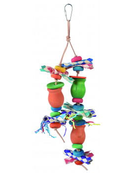 Foraging Parrot Toy with Wooden Cup and Bamboo Tube $13.55