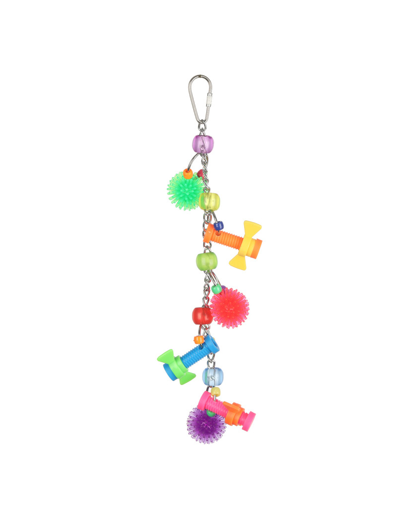 Puzzle Parrot Toy with Spiky Rubber Balls $13.55