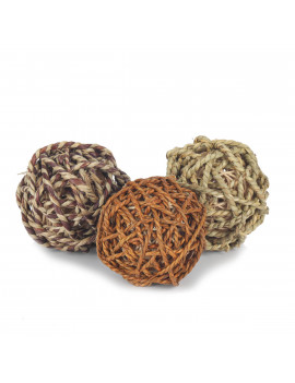 Seagrass with Wicker Munch Ball Parrot Foot Toy (Pack of 3) $13.55