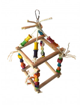 Small Natural Wood Hanging Parrot Play Gym $16.94