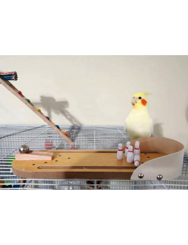 Wooden 10 Pin Mini Bowling Game for Birds $18.07