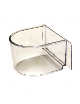3" Easy to Clean D shaped Clear Plastic Bird Feeding Cup
