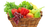 Different types of fruits and vegetables in a basket