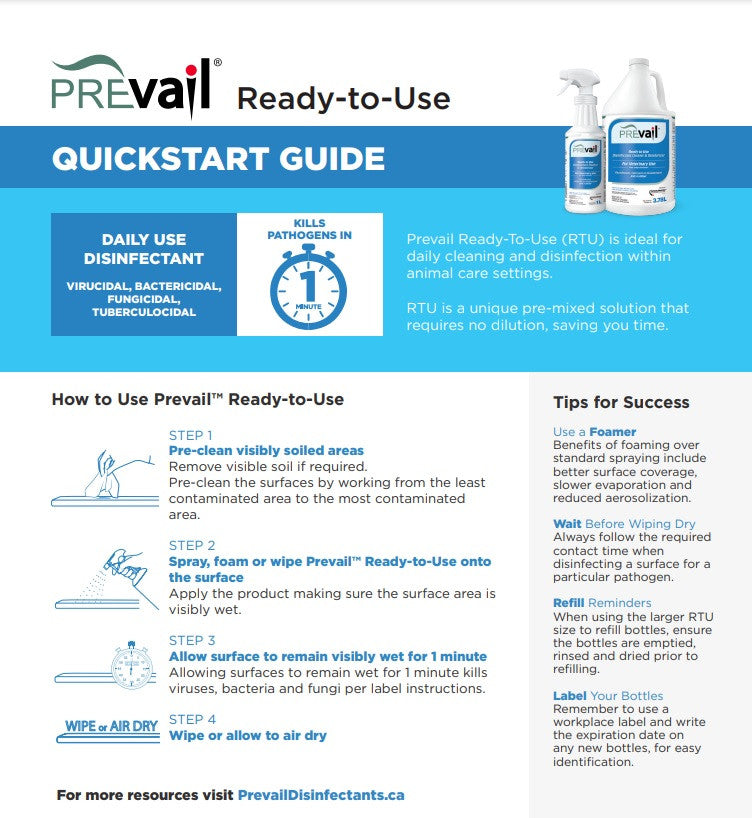 Prevail™ Vet Grade Avian Disinfectant Ready to Use (3.78L) $36.15