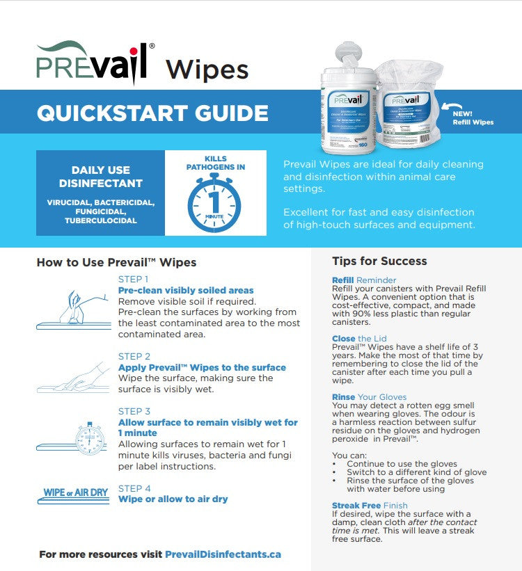 Prevail™ Vet Grade Avian Disinfectant Wipes (160/PK) $38.41