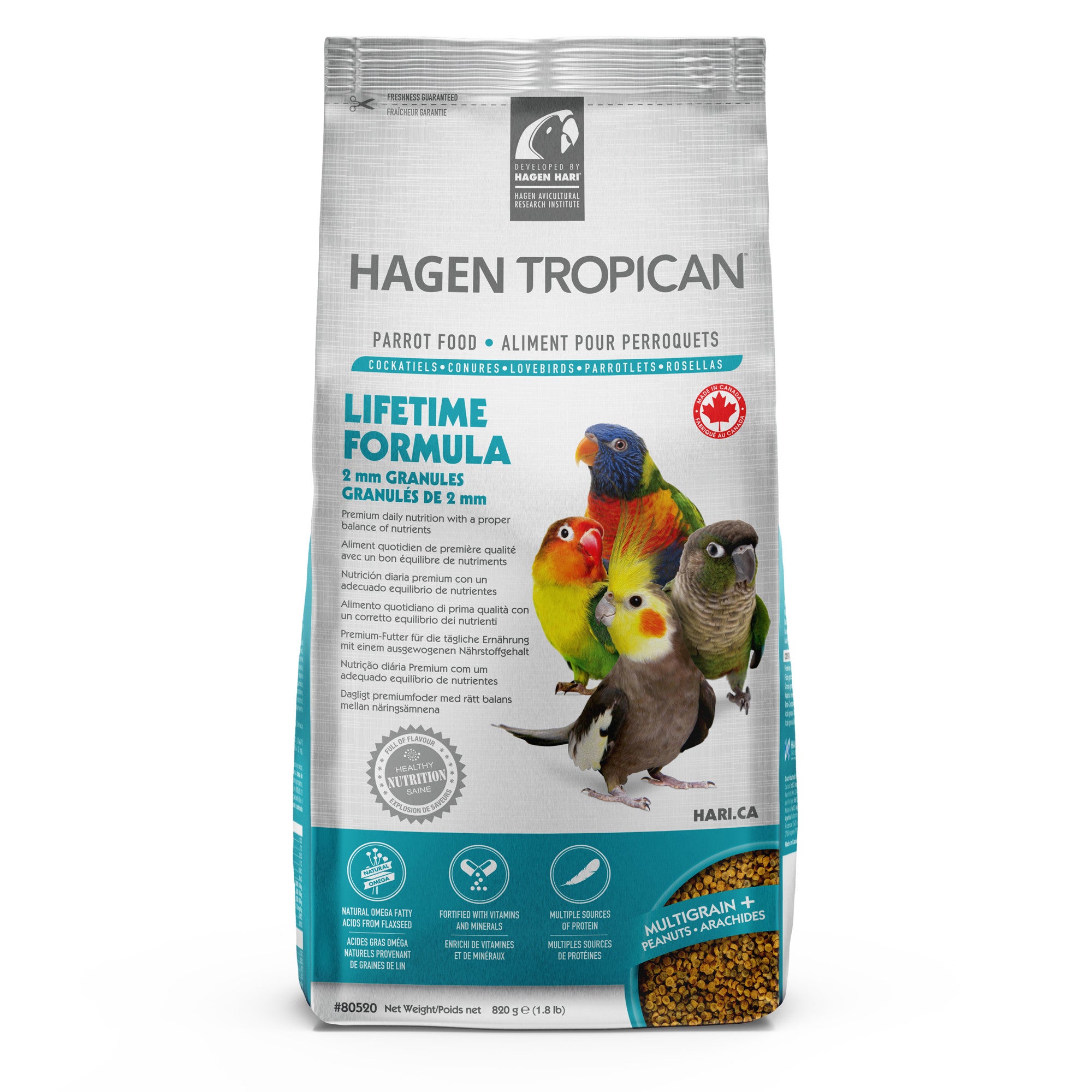 Hagen Tropican Lifetime Formula Granules for Cockatiels - 820 g (1.8 lb) $14.68