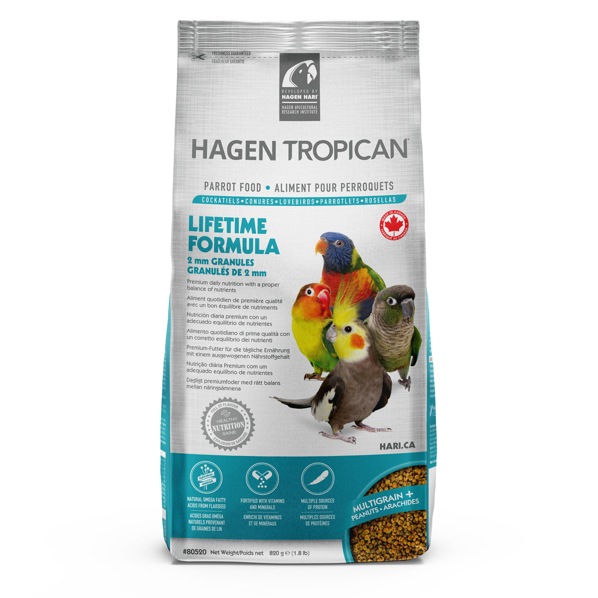 Hagen Tropican Lifetime Formula Granules for Cockatiels - 820 g (1.8 lb) $14.68