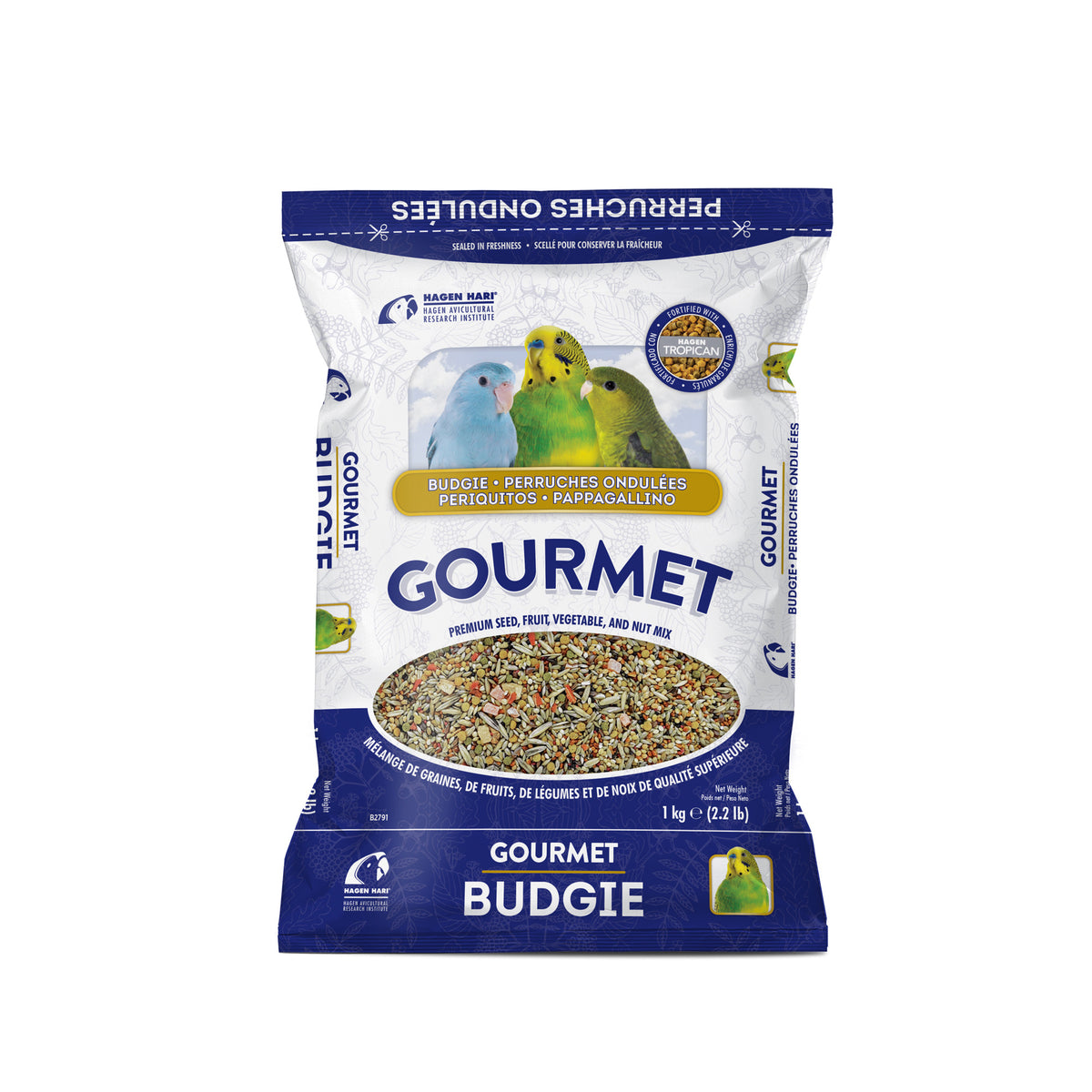 HARI Gourmet Premium Seed Mix for Budgies - 1 kg (2.2 lbs) $14.68