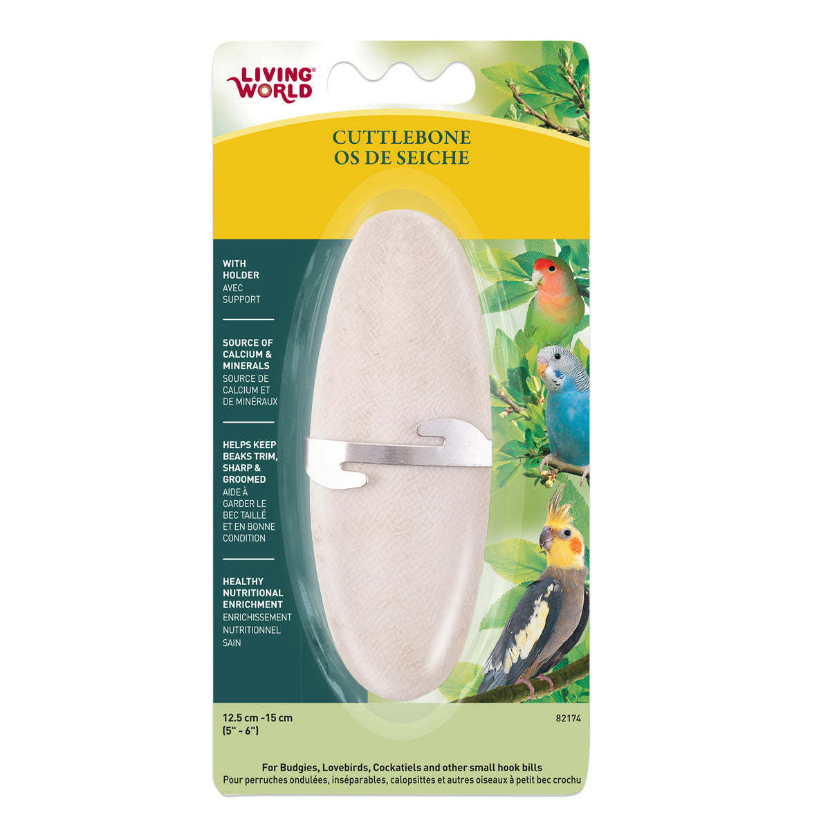 Living World Cuttlebone with Holder - Medium - 13.5 - 15 cm (5in - 6in) $4.51
