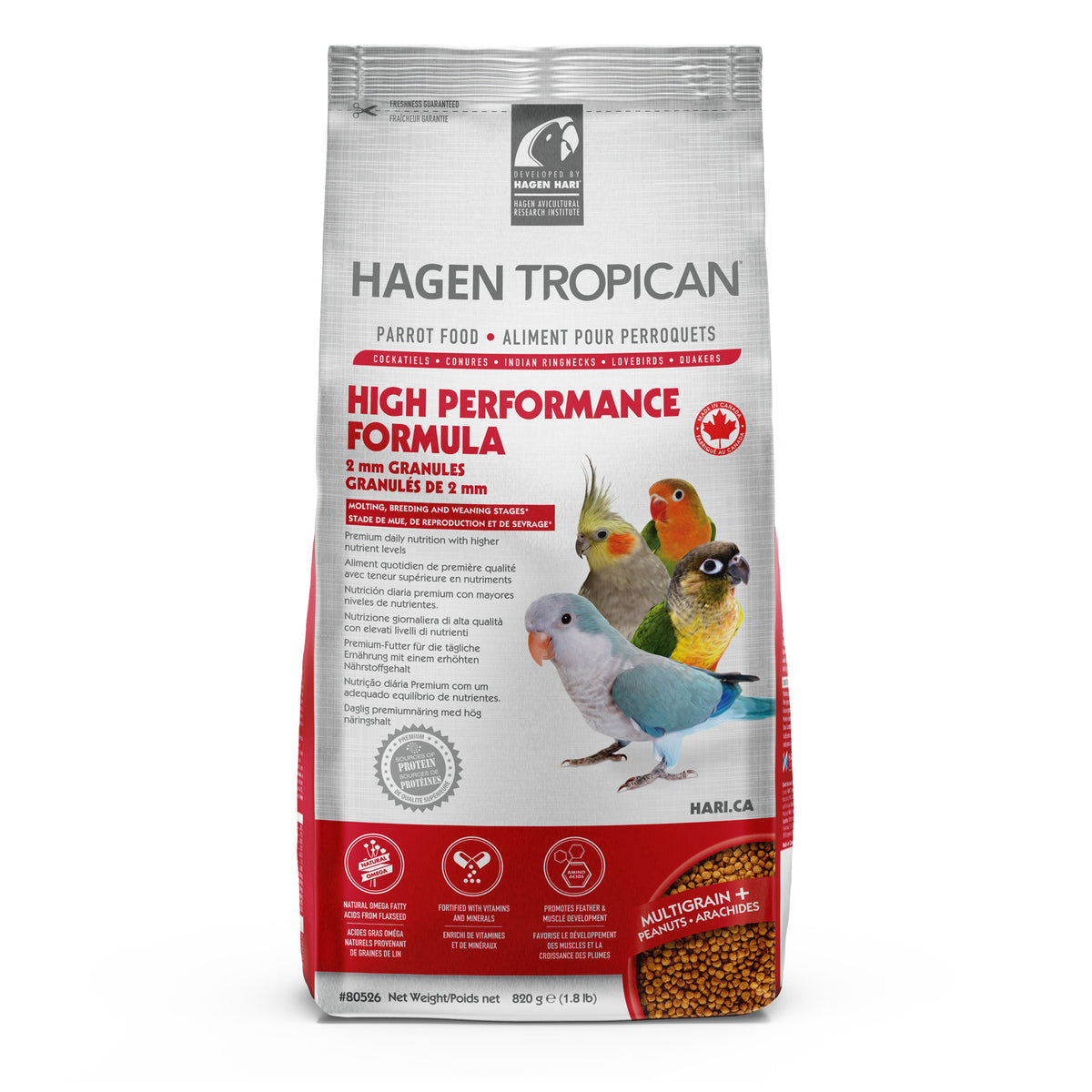 Tropican High Performance Granules for Cockatiels - 820 g (1.8 lb) $14.68