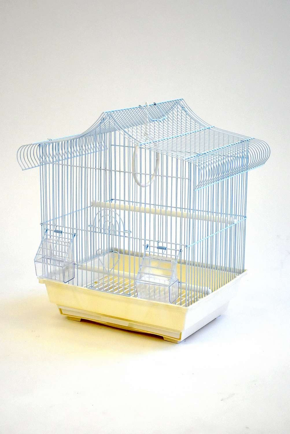 House Roof Style Small Bird Cage with Outside Feeders $62.14