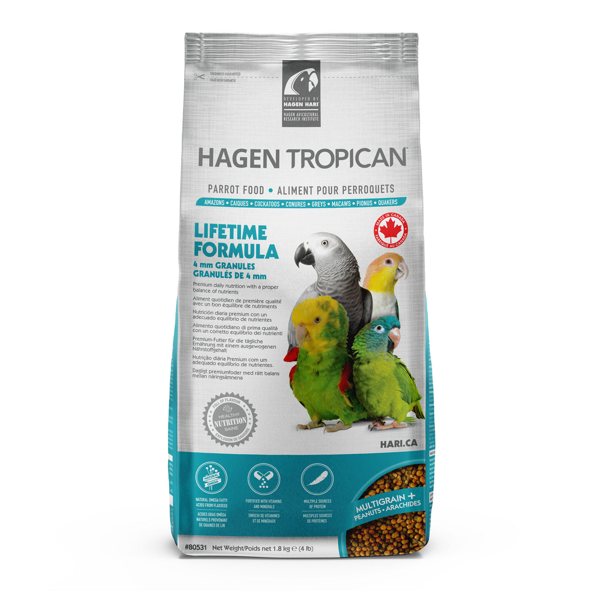 Hagen Tropican Lifetime Formula Granules for Parrots (4 lb) $22.59
