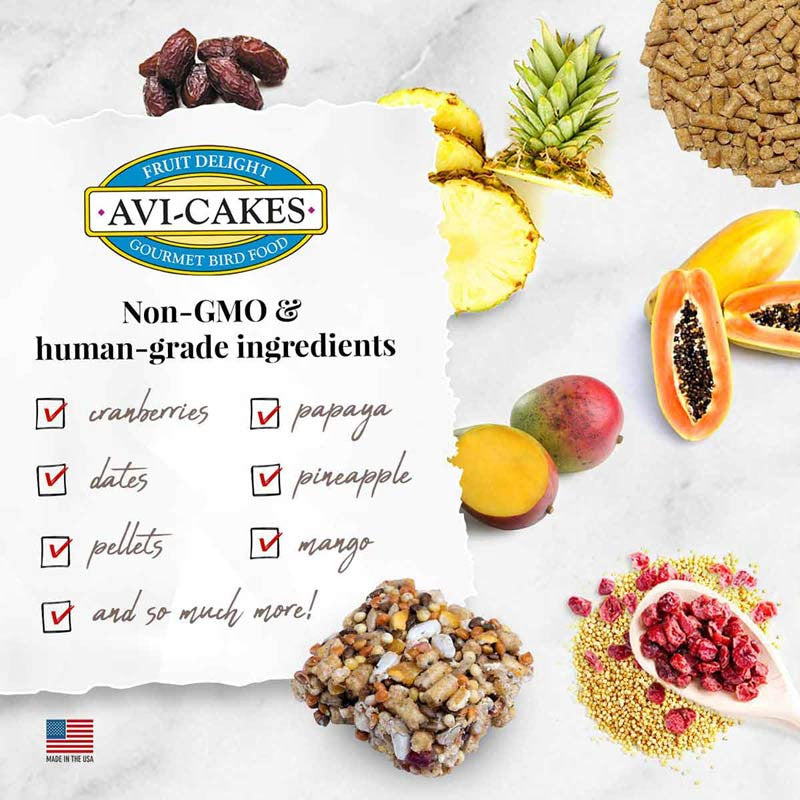 Fruit Delight Avi-Cakes for Small Birds 8oz $14.68