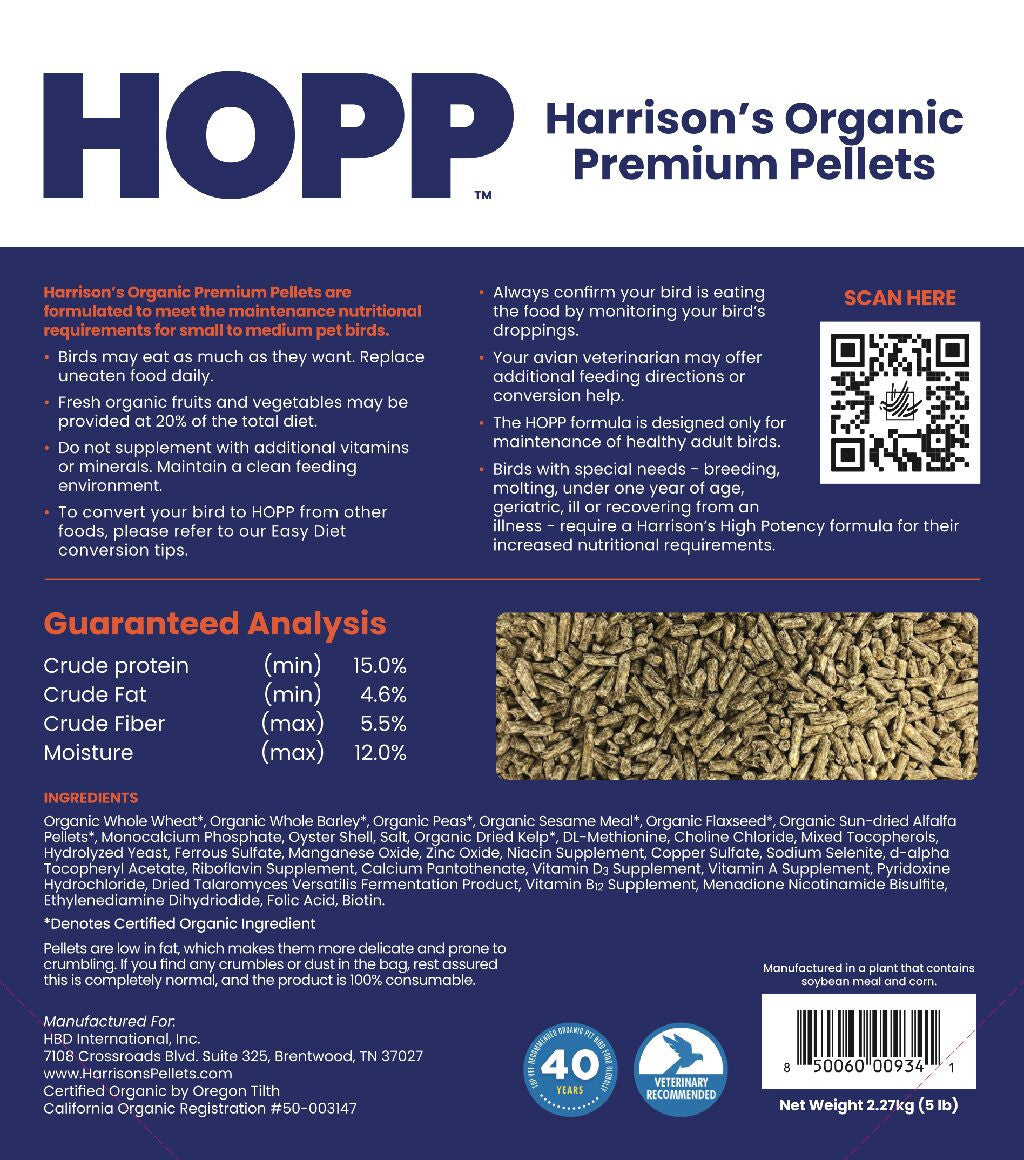 Harrison’s Organic Premium Pellets (1lb) $15.81