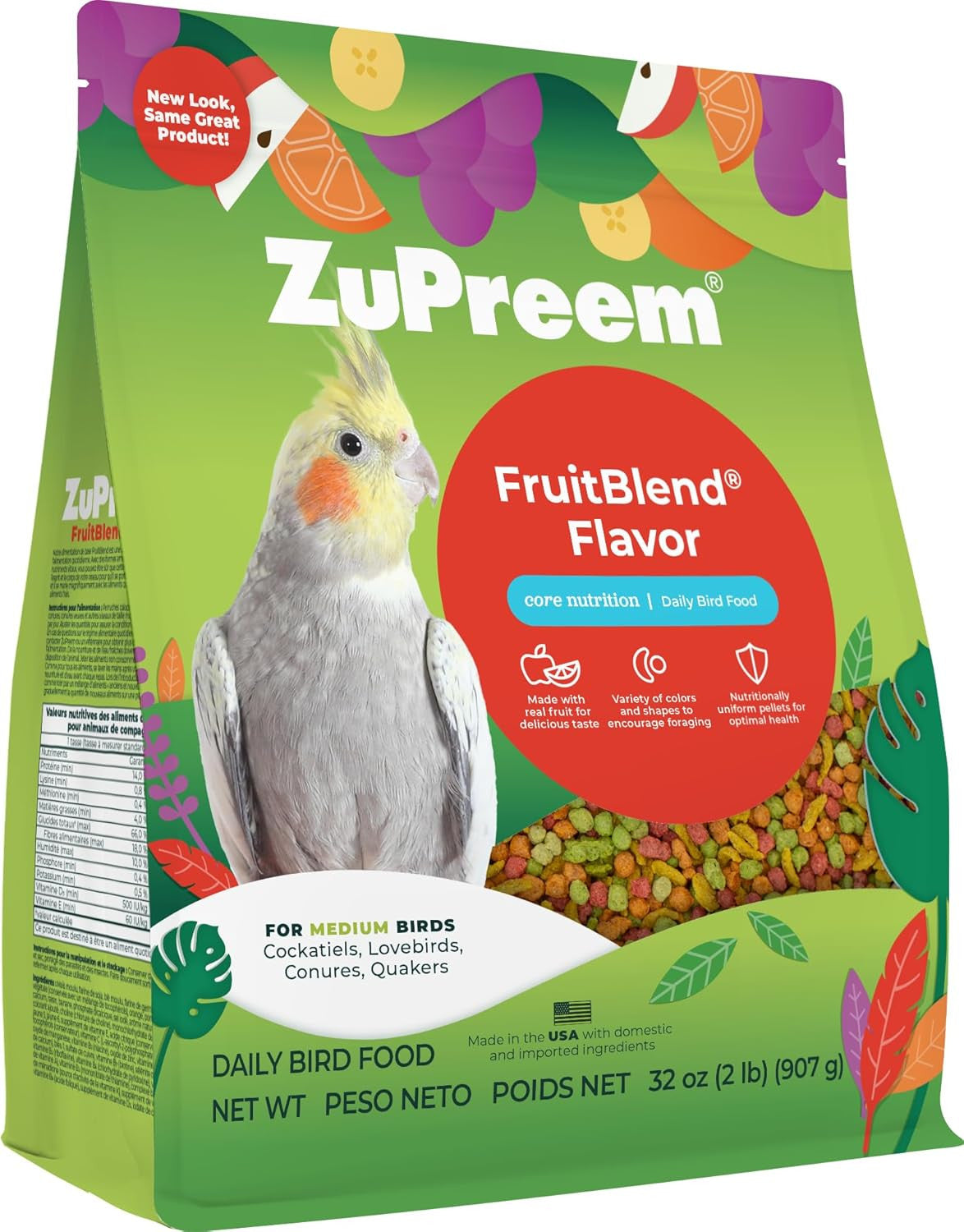 Zupreem Fruit Blend Diet for Medium Birds 2lb $29.37