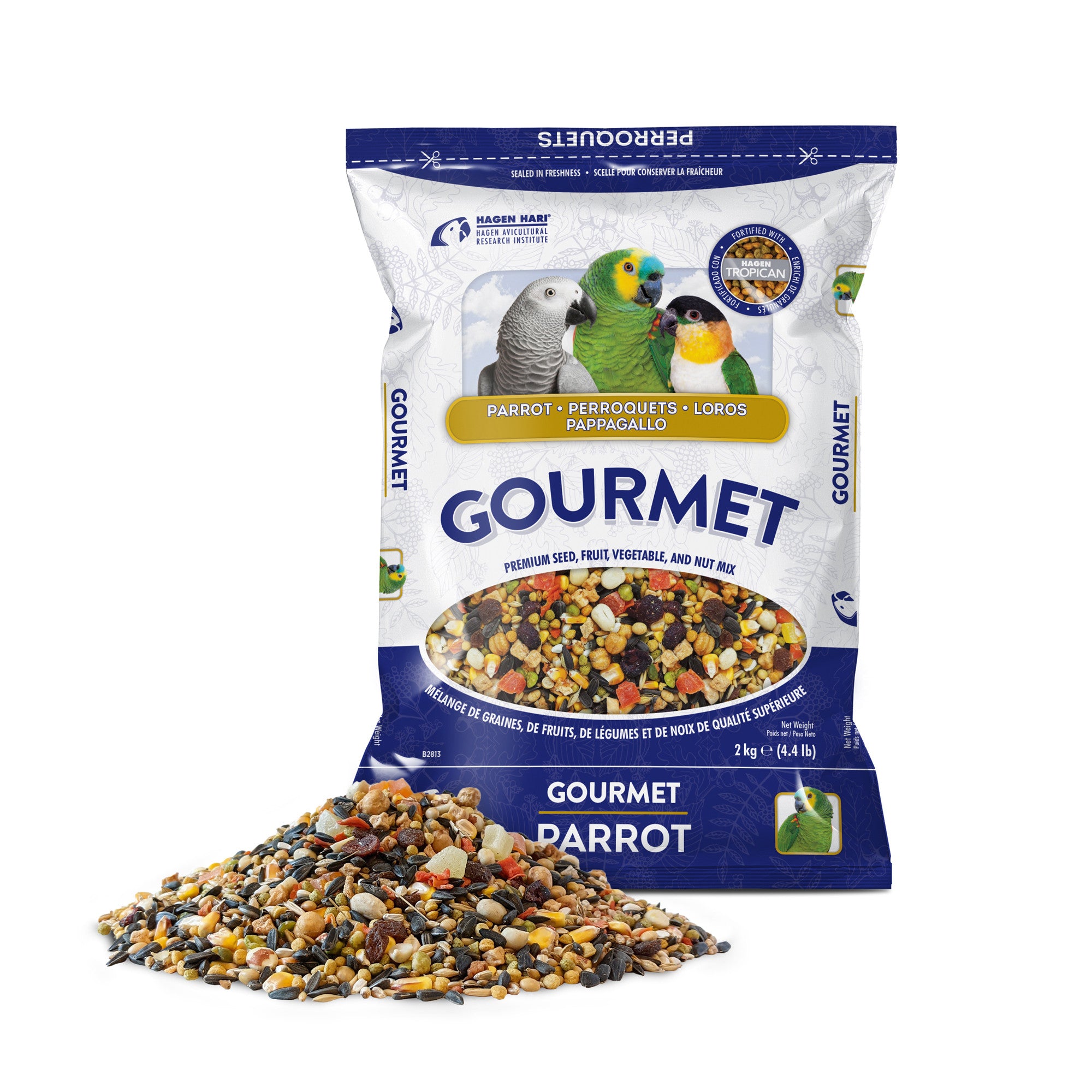 HARI Gourmet Premium Seed Mix for Parrots - 2 kg (4.4 lb) $32.76