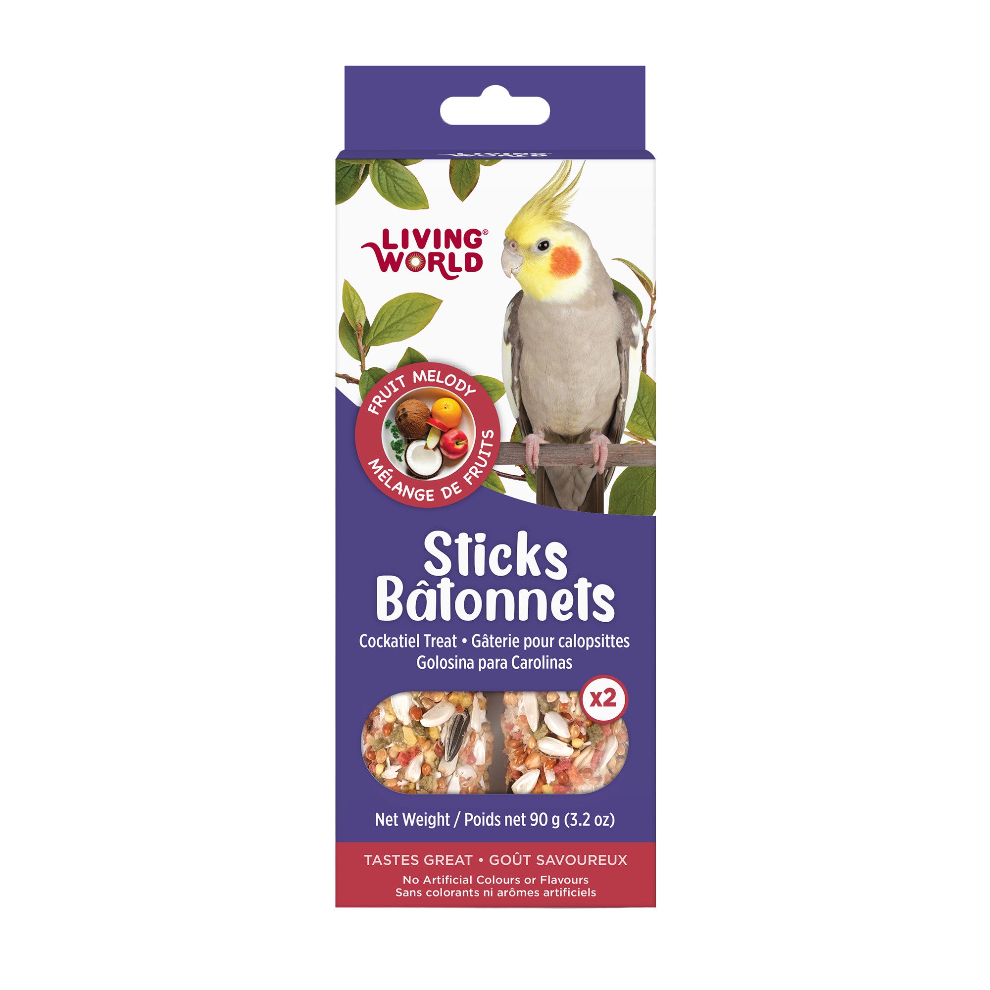 Living World Sticks - Cockatiel Treat - Fruit Melody - 2 pieces - 90 g (3.2 oz) $6.77