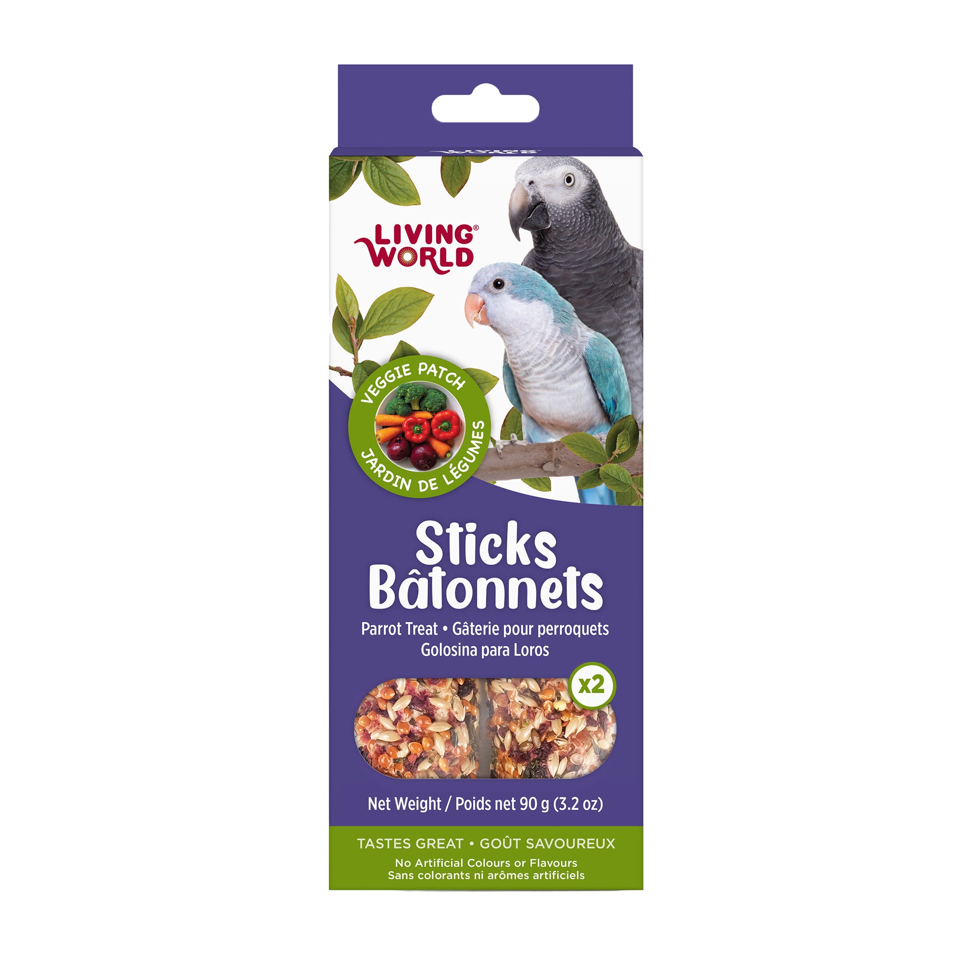Living World Sticks - Parrot Treat - Veggie Patch - 2 pieces - 90 g (3.2 oz) $6.77