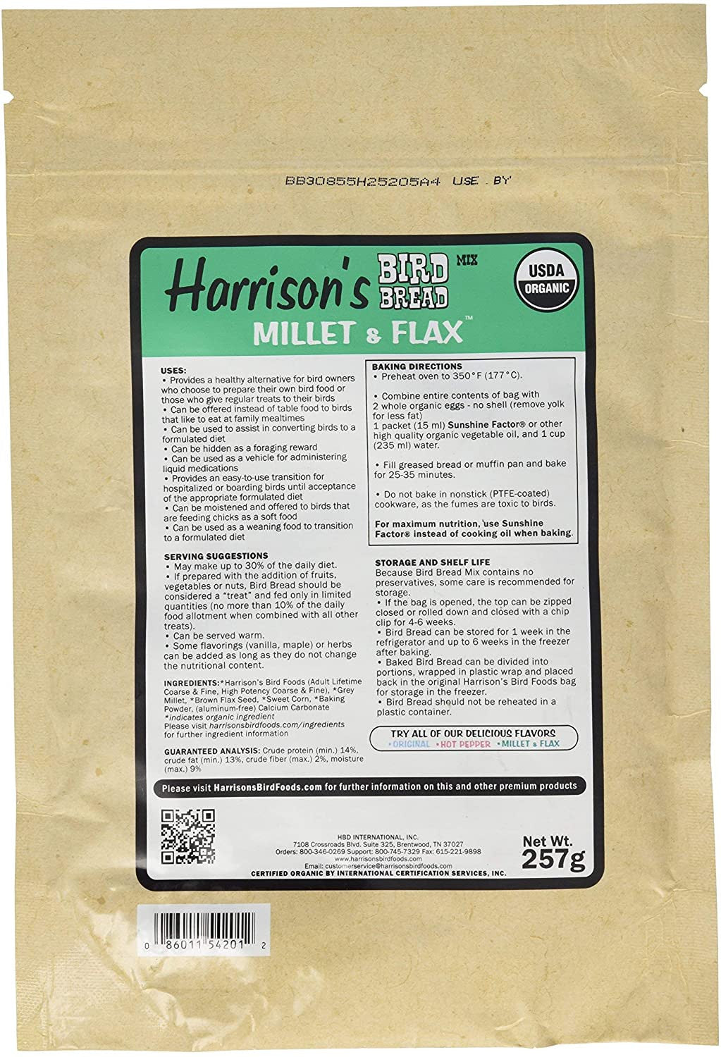 Harrison's Bird Bread Mix - Millet & Flax $28.24