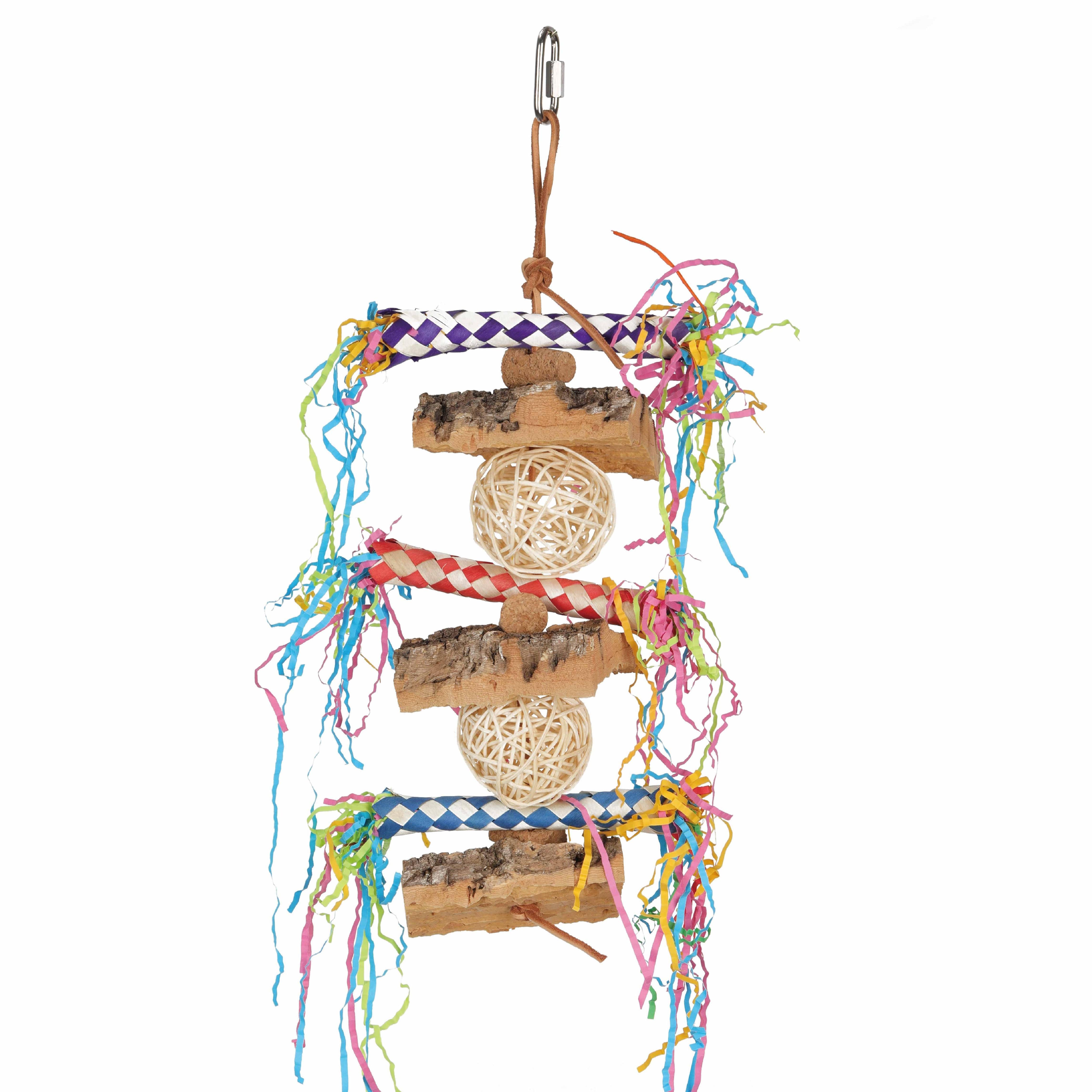 Parrot Toy with Cork Wood and Wicker Balls $19.20