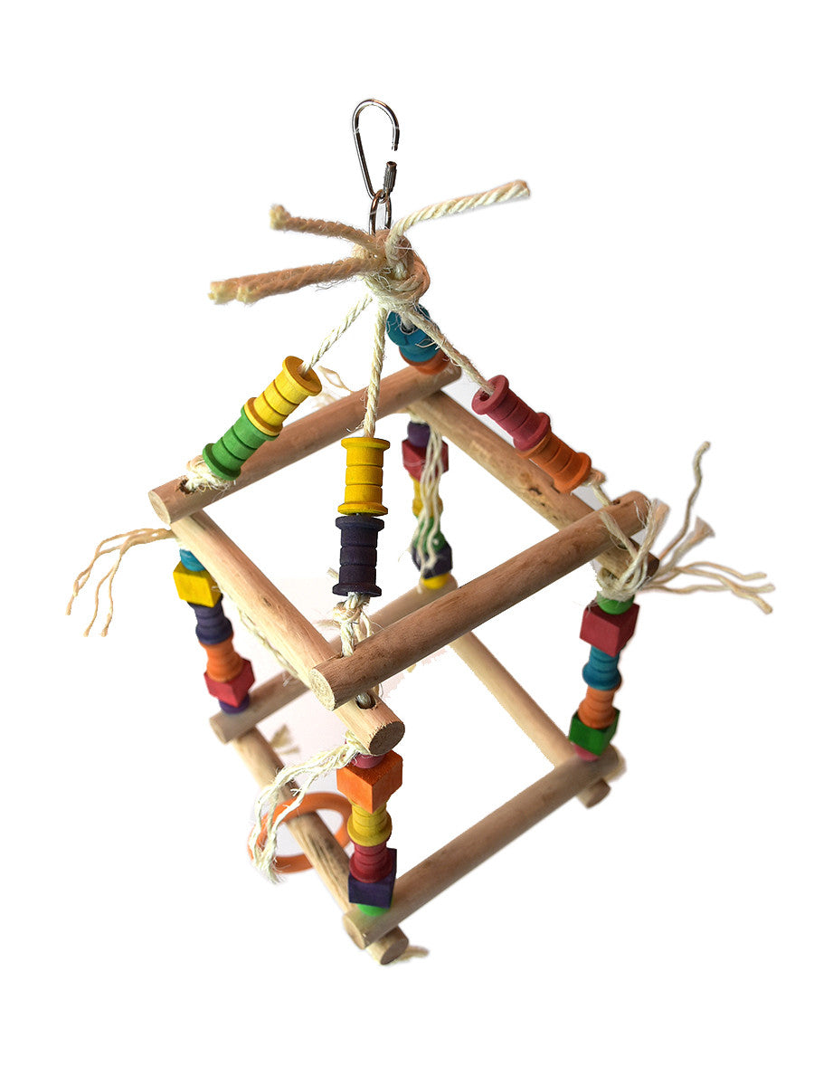 Small Natural Wood Hanging Parrot Play Gym $16.94