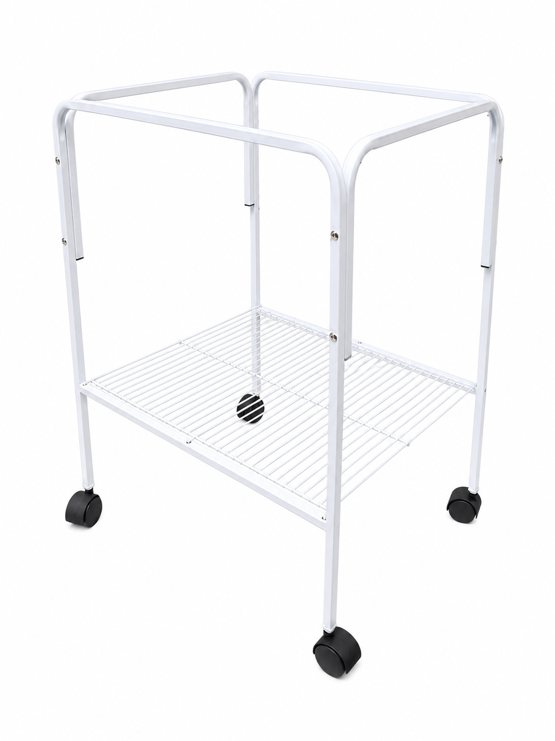 20" × 16" Bird Cage Stand with Wheels & Storage Basket