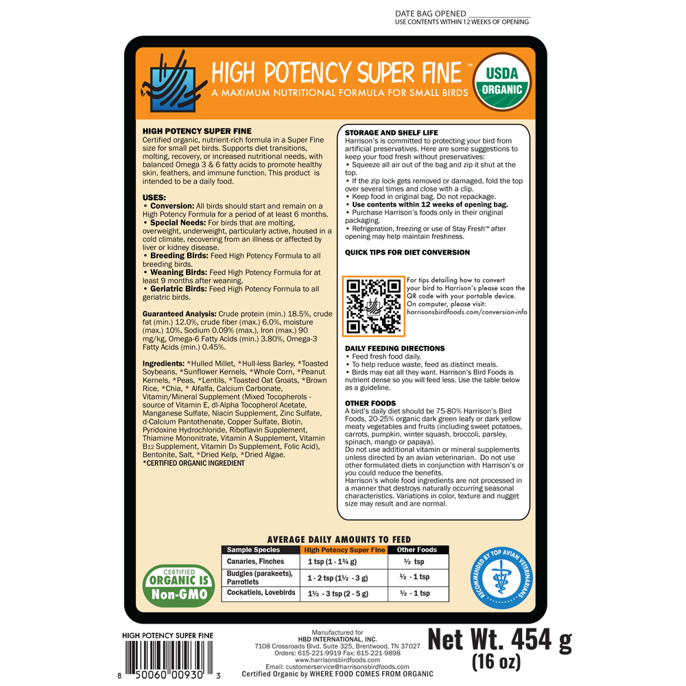 Harrison's High Potency Super Fine Bird Food (1 lb)
