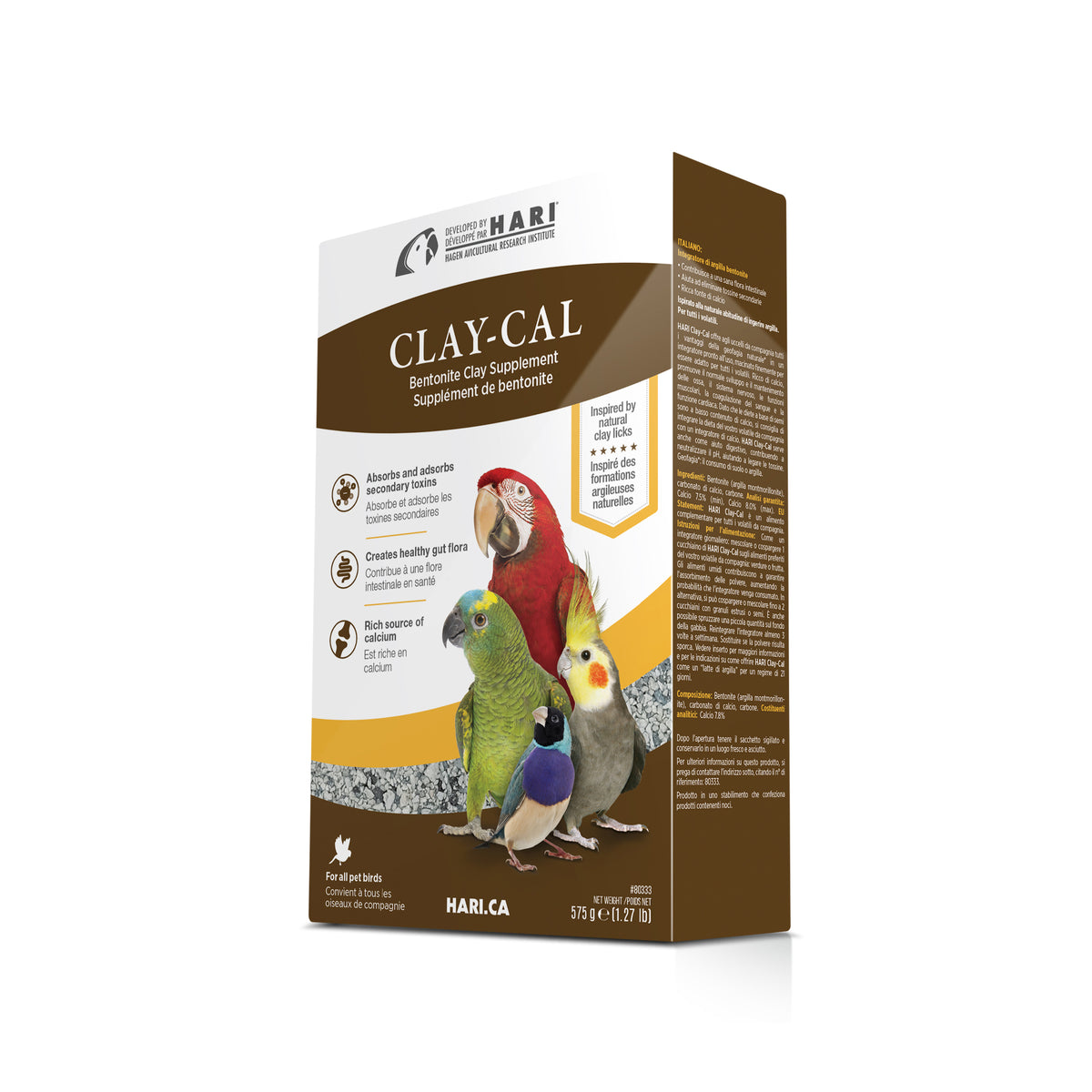 HARI Clay-Cal Calcium & Detox Supplement for Pet Birds (575 g)