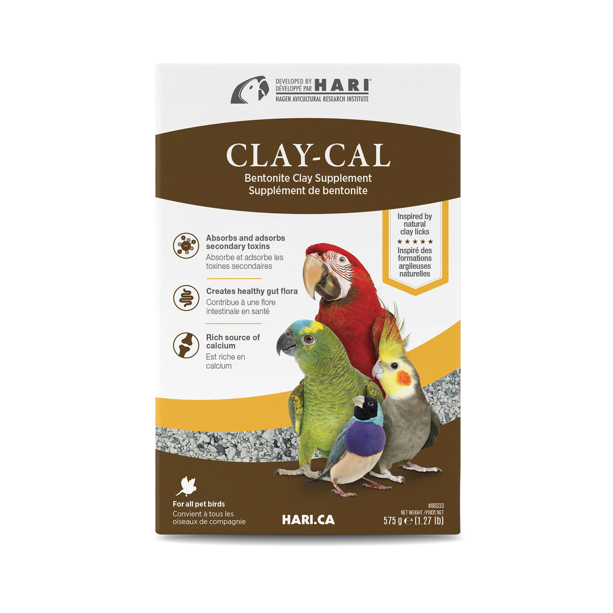 HARI Clay-Cal Calcium & Detox Supplement for Pet Birds (575 g)