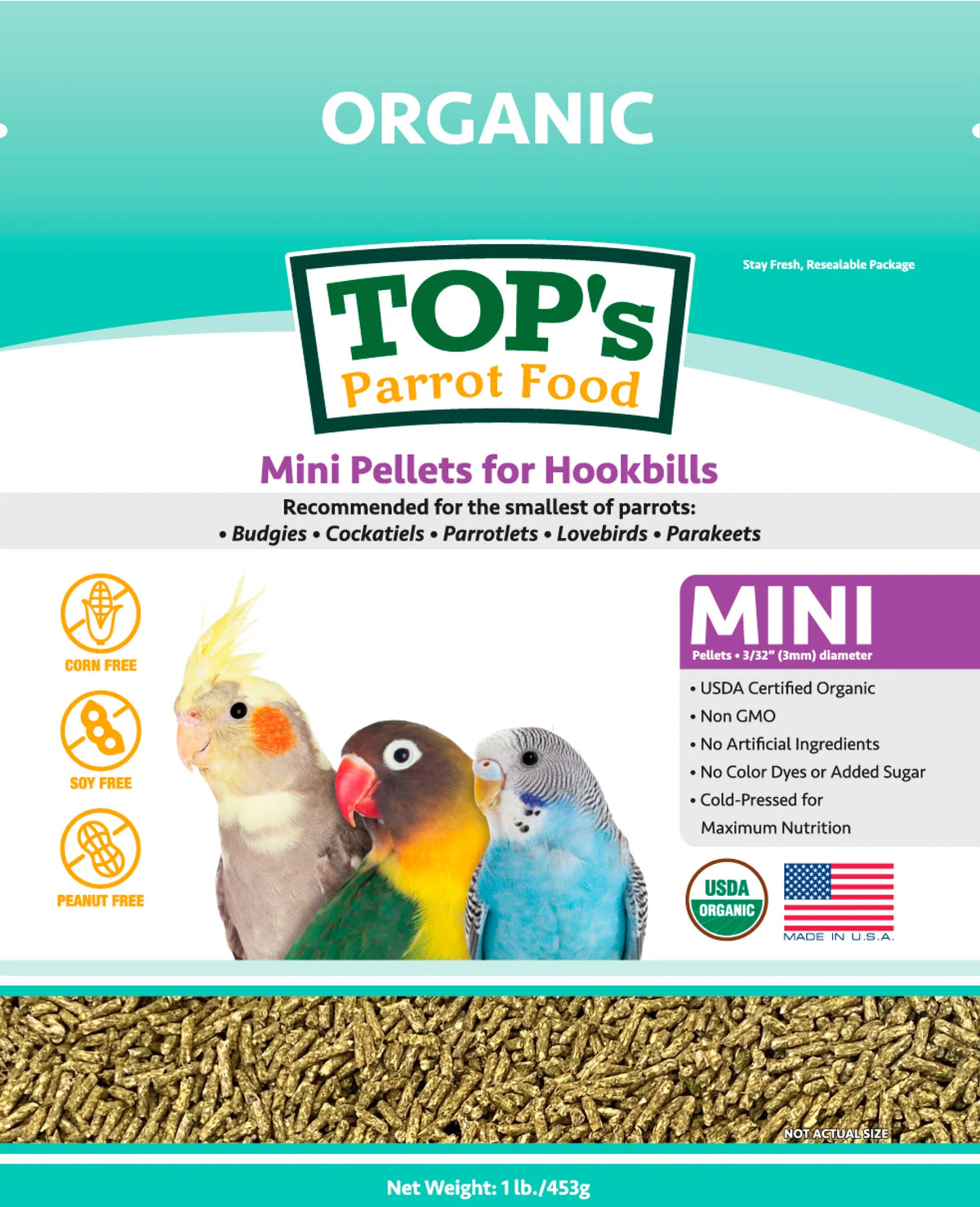 TOP's Totally Organic Mini Pellets for Parrots