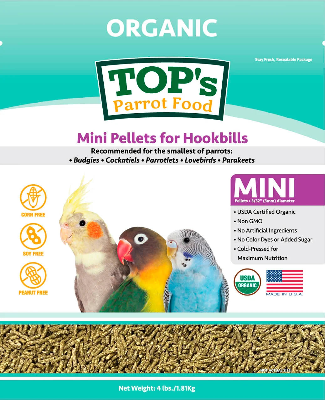 TOP's Totally Organic Mini Pellets for Parrots