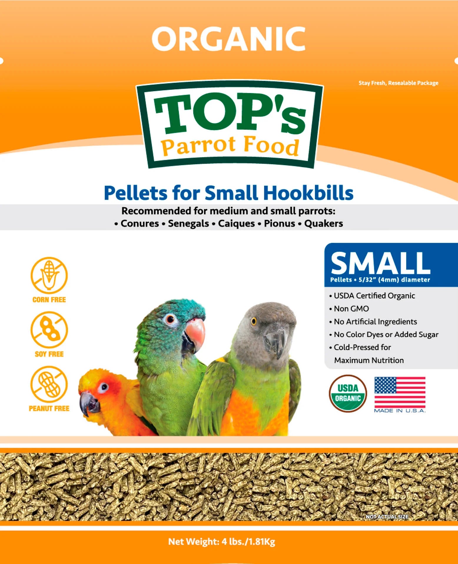TOP's Totally Organic Small Parrot Pellet