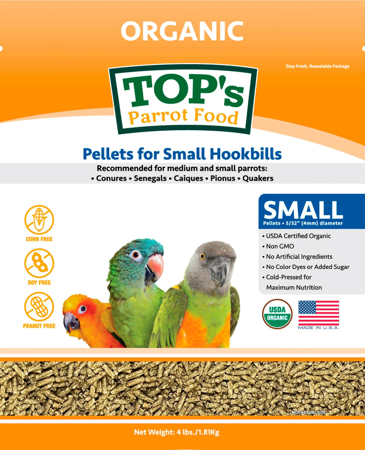 TOP's Totally Organic Small Parrot Pellet